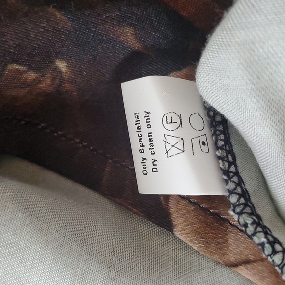 Anthropologie Blank London Navy Blue Jaslina Floral Satin Pull On Skirt Small - Picture 7 of 12